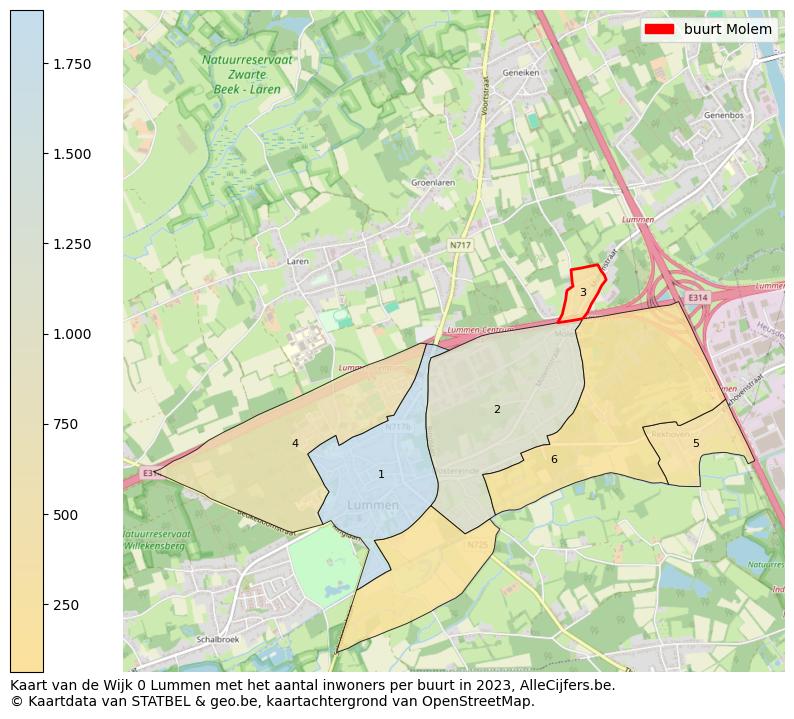 Aantal inwoners op de kaart van de buurt Molem: Op deze pagina vind je veel informatie over inwoners (zoals de verdeling naar leeftijdsgroepen, gezinssamenstelling, geslacht, autochtoon of Belgisch met een immigratie achtergrond,...), woningen (aantallen, types, prijs ontwikkeling, gebruik, type eigendom,...) en méér (autobezit, energieverbruik,...)  op basis van open data van STATBEL en diverse andere bronnen!