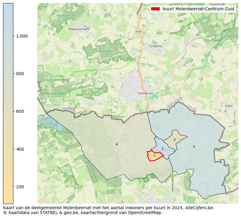 Aantal inwoners op de kaart van de buurt Molenbeersel-Centrum-Zuid: Op deze pagina vind je veel informatie over inwoners (zoals de verdeling naar leeftijdsgroepen, gezinssamenstelling, geslacht, autochtoon of Belgisch met een immigratie achtergrond,...), woningen (aantallen, types, prijs ontwikkeling, gebruik, type eigendom,...) en méér (autobezit, energieverbruik,...)  op basis van open data van STATBEL en diverse andere bronnen!