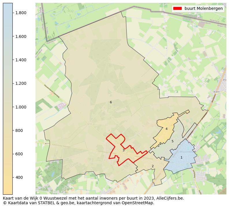 Aantal inwoners op de kaart van de buurt Molenbergen: Op deze pagina vind je veel informatie over inwoners (zoals de verdeling naar leeftijdsgroepen, gezinssamenstelling, geslacht, autochtoon of Belgisch met een immigratie achtergrond,...), woningen (aantallen, types, prijs ontwikkeling, gebruik, type eigendom,...) en méér (autobezit, energieverbruik,...)  op basis van open data van STATBEL en diverse andere bronnen!
