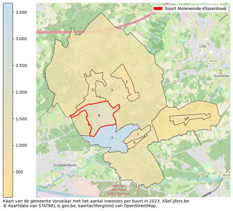 Aantal inwoners op de kaart van de buurt Moleneinde-Klissenhoek: Op deze pagina vind je veel informatie over inwoners (zoals de verdeling naar leeftijdsgroepen, gezinssamenstelling, geslacht, autochtoon of Belgisch met een immigratie achtergrond,...), woningen (aantallen, types, prijs ontwikkeling, gebruik, type eigendom,...) en méér (autobezit, energieverbruik,...)  op basis van open data van STATBEL en diverse andere bronnen!