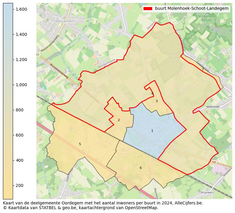 Aantal inwoners op de kaart van de buurt Molenhoek-Schoot-Landegem: Op deze pagina vind je veel informatie over inwoners (zoals de verdeling naar leeftijdsgroepen, gezinssamenstelling, geslacht, autochtoon of Belgisch met een immigratie achtergrond,...), woningen (aantallen, types, prijs ontwikkeling, gebruik, type eigendom,...) en méér (autobezit, energieverbruik,...)  op basis van open data van STATBEL en diverse andere bronnen!