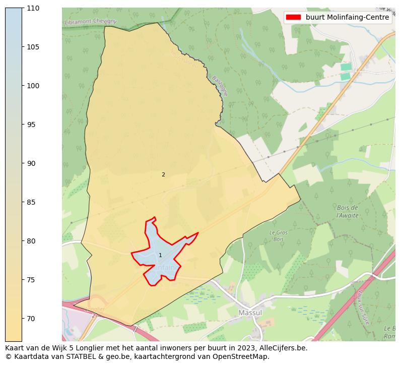 Aantal inwoners op de kaart van de buurt Molinfaing-Centre: Op deze pagina vind je veel informatie over inwoners (zoals de verdeling naar leeftijdsgroepen, gezinssamenstelling, geslacht, autochtoon of Belgisch met een immigratie achtergrond,...), woningen (aantallen, types, prijs ontwikkeling, gebruik, type eigendom,...) en méér (autobezit, energieverbruik,...)  op basis van open data van STATBEL en diverse andere bronnen!