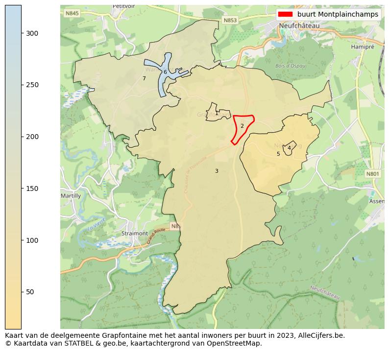 Aantal inwoners op de kaart van de buurt Montplainchamps: Op deze pagina vind je veel informatie over inwoners (zoals de verdeling naar leeftijdsgroepen, gezinssamenstelling, geslacht, autochtoon of Belgisch met een immigratie achtergrond,...), woningen (aantallen, types, prijs ontwikkeling, gebruik, type eigendom,...) en méér (autobezit, energieverbruik,...)  op basis van open data van STATBEL en diverse andere bronnen!