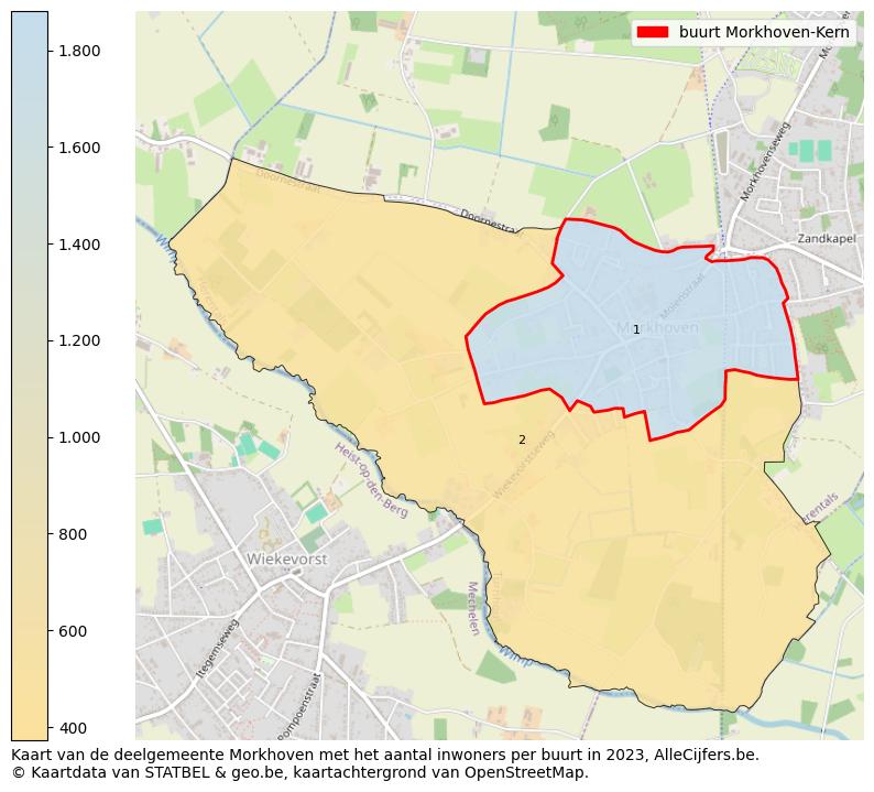 Aantal inwoners op de kaart van de buurt Morkhoven-Kern: Op deze pagina vind je veel informatie over inwoners (zoals de verdeling naar leeftijdsgroepen, gezinssamenstelling, geslacht, autochtoon of Belgisch met een immigratie achtergrond,...), woningen (aantallen, types, prijs ontwikkeling, gebruik, type eigendom,...) en méér (autobezit, energieverbruik,...)  op basis van open data van STATBEL en diverse andere bronnen!