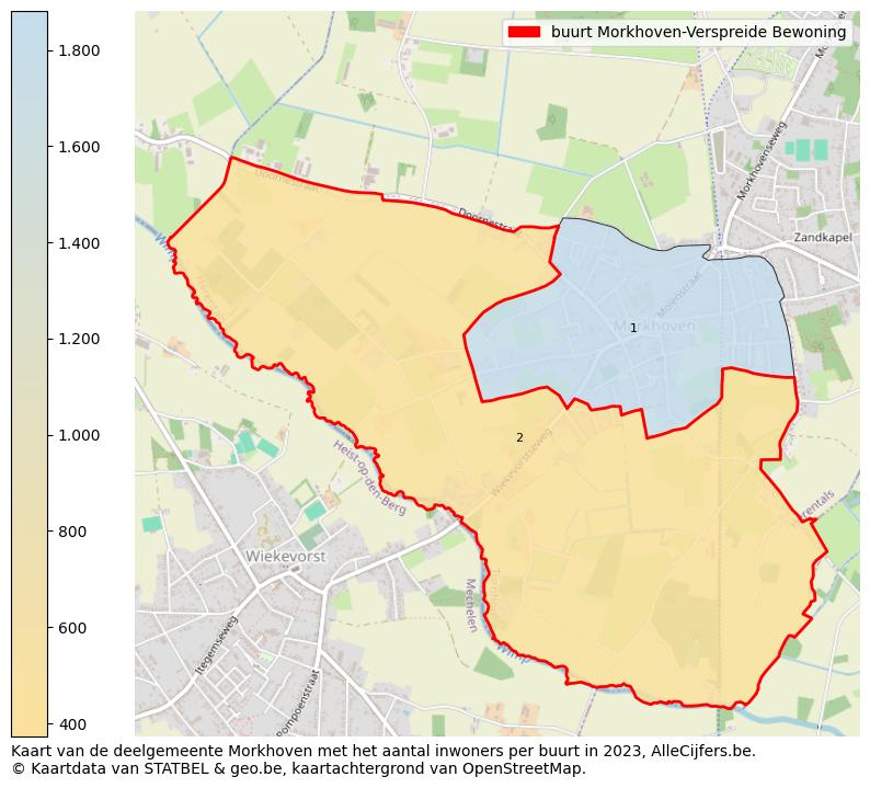 Aantal inwoners op de kaart van de buurt Morkhoven-Verspreide Bewoning: Op deze pagina vind je veel informatie over inwoners (zoals de verdeling naar leeftijdsgroepen, gezinssamenstelling, geslacht, autochtoon of Belgisch met een immigratie achtergrond,...), woningen (aantallen, types, prijs ontwikkeling, gebruik, type eigendom,...) en méér (autobezit, energieverbruik,...)  op basis van open data van STATBEL en diverse andere bronnen!