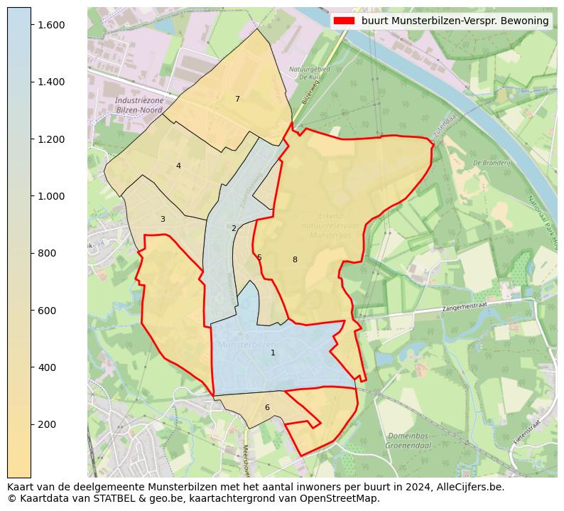 Aantal inwoners op de kaart van de buurt Munsterbilzen-Verspr. Bewoning: Op deze pagina vind je veel informatie over inwoners (zoals de verdeling naar leeftijdsgroepen, gezinssamenstelling, geslacht, autochtoon of Belgisch met een immigratie achtergrond,...), woningen (aantallen, types, prijs ontwikkeling, gebruik, type eigendom,...) en méér (autobezit, energieverbruik,...)  op basis van open data van STATBEL en diverse andere bronnen!