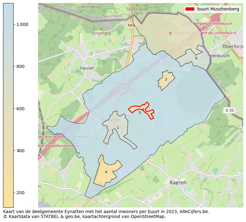 Aantal inwoners op de kaart van de buurt Muszhenberg: Op deze pagina vind je veel informatie over inwoners (zoals de verdeling naar leeftijdsgroepen, gezinssamenstelling, geslacht, autochtoon of Belgisch met een immigratie achtergrond,...), woningen (aantallen, types, prijs ontwikkeling, gebruik, type eigendom,...) en méér (autobezit, energieverbruik,...)  op basis van open data van STATBEL en diverse andere bronnen!