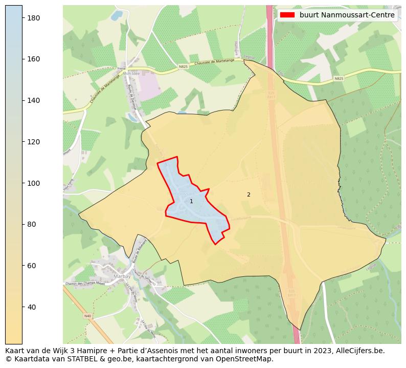 Aantal inwoners op de kaart van de buurt Nanmoussart-Centre: Op deze pagina vind je veel informatie over inwoners (zoals de verdeling naar leeftijdsgroepen, gezinssamenstelling, geslacht, autochtoon of Belgisch met een immigratie achtergrond,...), woningen (aantallen, types, prijs ontwikkeling, gebruik, type eigendom,...) en méér (autobezit, energieverbruik,...)  op basis van open data van STATBEL en diverse andere bronnen!