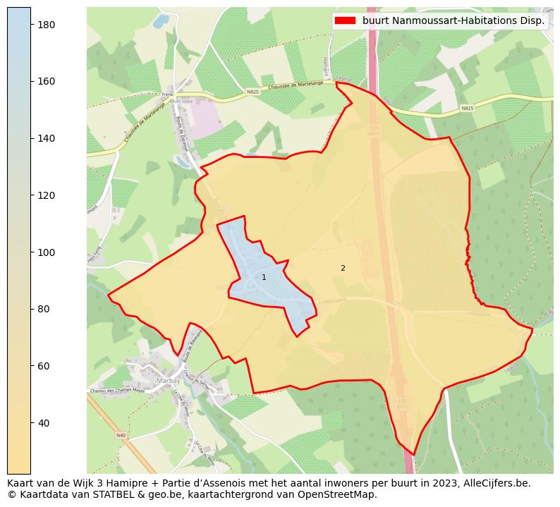 Aantal inwoners op de kaart van de buurt Nanmoussart-Habitations Disp.: Op deze pagina vind je veel informatie over inwoners (zoals de verdeling naar leeftijdsgroepen, gezinssamenstelling, geslacht, autochtoon of Belgisch met een immigratie achtergrond,...), woningen (aantallen, types, prijs ontwikkeling, gebruik, type eigendom,...) en méér (autobezit, energieverbruik,...)  op basis van open data van STATBEL en diverse andere bronnen!