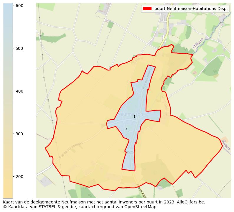 Aantal inwoners op de kaart van de buurt Neufmaison-Habitations Disp.: Op deze pagina vind je veel informatie over inwoners (zoals de verdeling naar leeftijdsgroepen, gezinssamenstelling, geslacht, autochtoon of Belgisch met een immigratie achtergrond,...), woningen (aantallen, types, prijs ontwikkeling, gebruik, type eigendom,...) en méér (autobezit, energieverbruik,...)  op basis van open data van STATBEL en diverse andere bronnen!