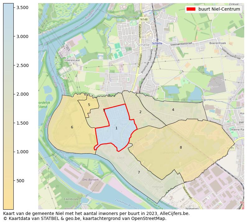 Aantal inwoners op de kaart van de buurt Niel-Centrum: Op deze pagina vind je veel informatie over inwoners (zoals de verdeling naar leeftijdsgroepen, gezinssamenstelling, geslacht, autochtoon of Belgisch met een immigratie achtergrond,...), woningen (aantallen, types, prijs ontwikkeling, gebruik, type eigendom,...) en méér (autobezit, energieverbruik,...)  op basis van open data van STATBEL en diverse andere bronnen!