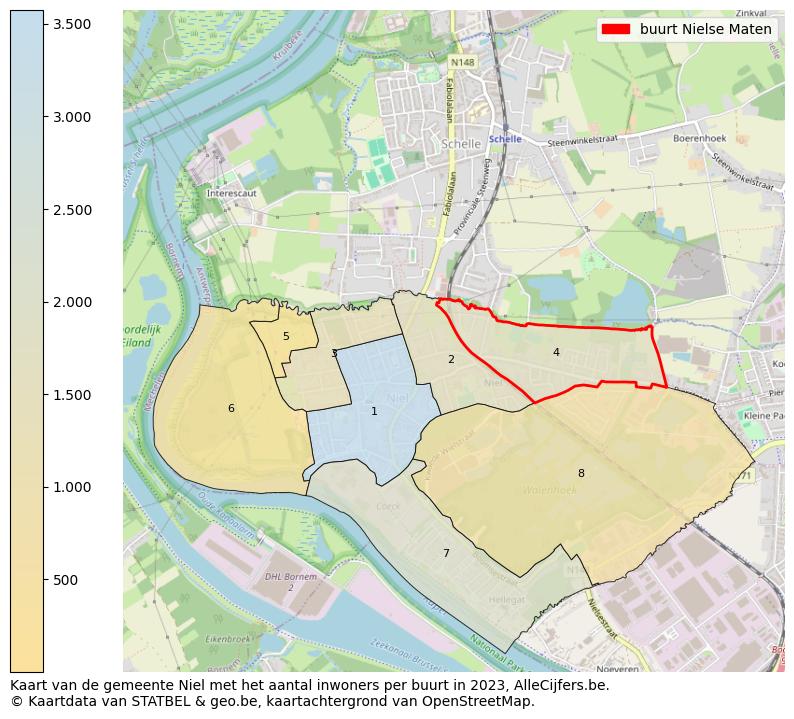 Aantal inwoners op de kaart van de buurt Nielse Maten: Op deze pagina vind je veel informatie over inwoners (zoals de verdeling naar leeftijdsgroepen, gezinssamenstelling, geslacht, autochtoon of Belgisch met een immigratie achtergrond,...), woningen (aantallen, types, prijs ontwikkeling, gebruik, type eigendom,...) en méér (autobezit, energieverbruik,...)  op basis van open data van STATBEL en diverse andere bronnen!