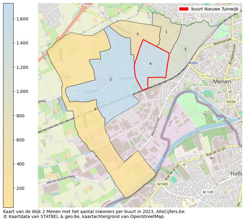 Aantal inwoners op de kaart van de buurt Nieuwe Tuinwijk: Op deze pagina vind je veel informatie over inwoners (zoals de verdeling naar leeftijdsgroepen, gezinssamenstelling, geslacht, autochtoon of Belgisch met een immigratie achtergrond,...), woningen (aantallen, types, prijs ontwikkeling, gebruik, type eigendom,...) en méér (autobezit, energieverbruik,...)  op basis van open data van STATBEL en diverse andere bronnen!