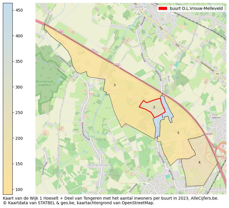 Aantal inwoners op de kaart van de buurt O.L.Vrouw-Melleveld: Op deze pagina vind je veel informatie over inwoners (zoals de verdeling naar leeftijdsgroepen, gezinssamenstelling, geslacht, autochtoon of Belgisch met een immigratie achtergrond,...), woningen (aantallen, types, prijs ontwikkeling, gebruik, type eigendom,...) en méér (autobezit, energieverbruik,...)  op basis van open data van STATBEL en diverse andere bronnen!