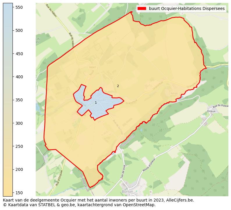 Aantal inwoners op de kaart van de buurt Ocquier-Habitations Dispersees: Op deze pagina vind je veel informatie over inwoners (zoals de verdeling naar leeftijdsgroepen, gezinssamenstelling, geslacht, autochtoon of Belgisch met een immigratie achtergrond,...), woningen (aantallen, types, prijs ontwikkeling, gebruik, type eigendom,...) en méér (autobezit, energieverbruik,...)  op basis van open data van STATBEL en diverse andere bronnen!