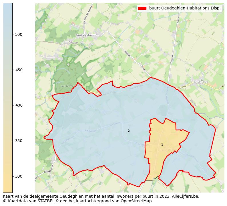 Aantal inwoners op de kaart van de buurt Oeudeghien-Habitations Disp.: Op deze pagina vind je veel informatie over inwoners (zoals de verdeling naar leeftijdsgroepen, gezinssamenstelling, geslacht, autochtoon of Belgisch met een immigratie achtergrond,...), woningen (aantallen, types, prijs ontwikkeling, gebruik, type eigendom,...) en méér (autobezit, energieverbruik,...)  op basis van open data van STATBEL en diverse andere bronnen!