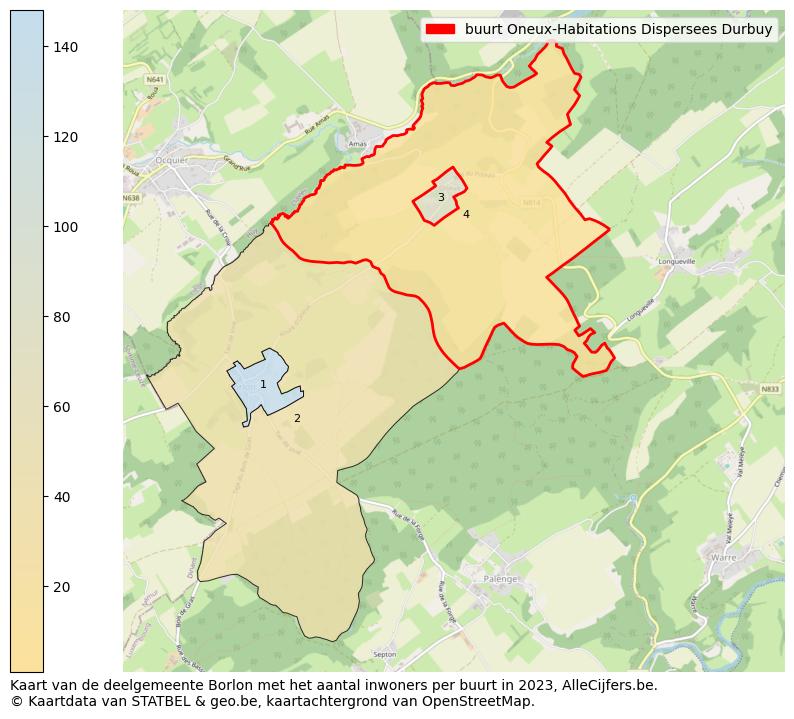 Aantal inwoners op de kaart van de buurt Oneux-Habitations Dispersees: Op deze pagina vind je veel informatie over inwoners (zoals de verdeling naar leeftijdsgroepen, gezinssamenstelling, geslacht, autochtoon of Belgisch met een immigratie achtergrond,...), woningen (aantallen, types, prijs ontwikkeling, gebruik, type eigendom,...) en méér (autobezit, energieverbruik,...)  op basis van open data van STATBEL en diverse andere bronnen!