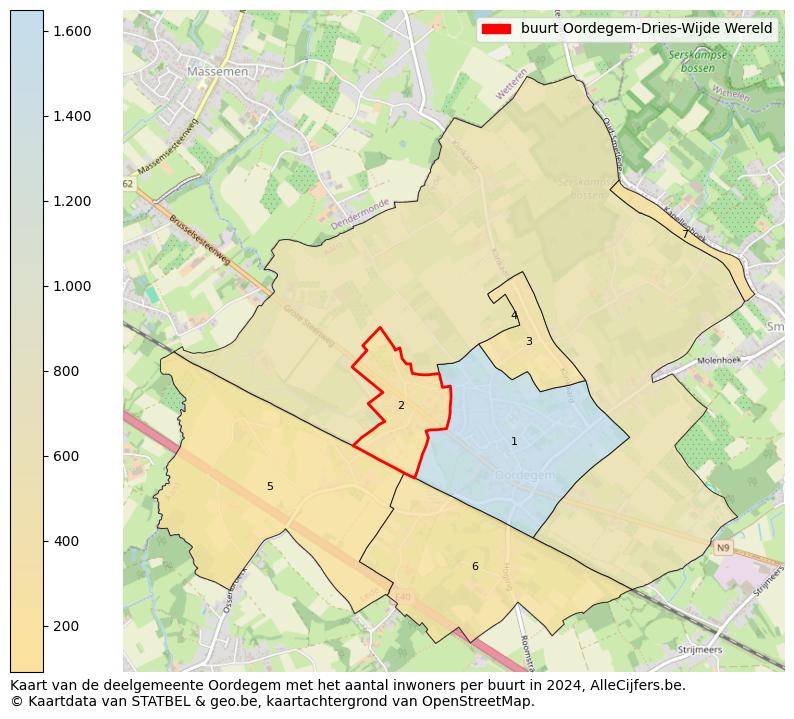 Aantal inwoners op de kaart van de buurt Oordegem-Dries-Wijde Wereld: Op deze pagina vind je veel informatie over inwoners (zoals de verdeling naar leeftijdsgroepen, gezinssamenstelling, geslacht, autochtoon of Belgisch met een immigratie achtergrond,...), woningen (aantallen, types, prijs ontwikkeling, gebruik, type eigendom,...) en méér (autobezit, energieverbruik,...)  op basis van open data van STATBEL en diverse andere bronnen!