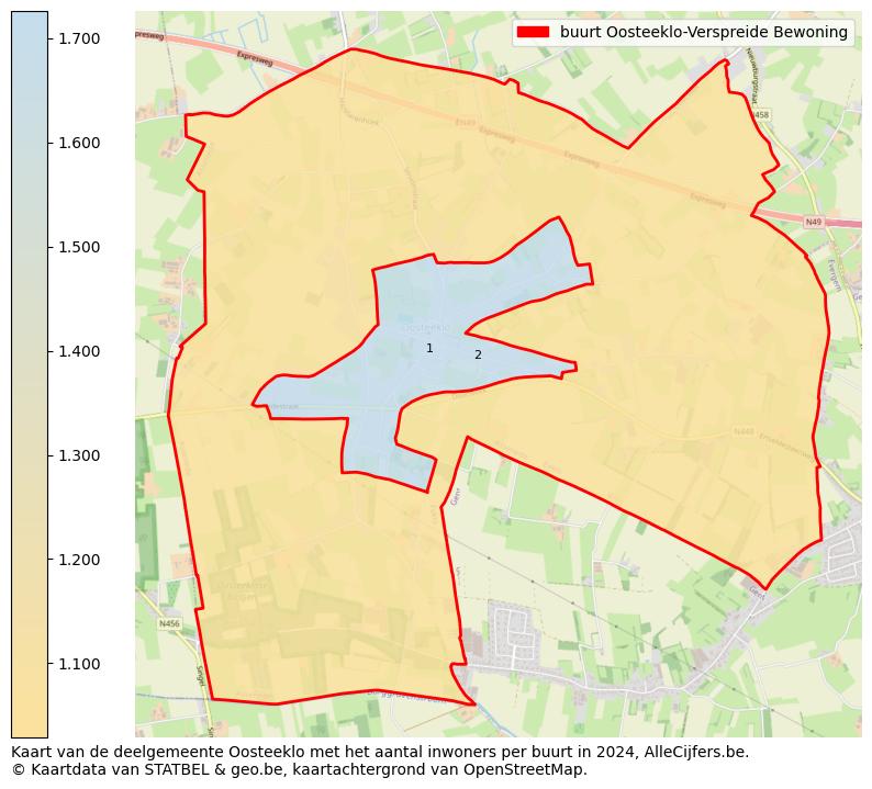 Aantal inwoners op de kaart van de buurt Oosteeklo-Verspreide Bewoning: Op deze pagina vind je veel informatie over inwoners (zoals de verdeling naar leeftijdsgroepen, gezinssamenstelling, geslacht, autochtoon of Belgisch met een immigratie achtergrond,...), woningen (aantallen, types, prijs ontwikkeling, gebruik, type eigendom,...) en méér (autobezit, energieverbruik,...)  op basis van open data van STATBEL en diverse andere bronnen!