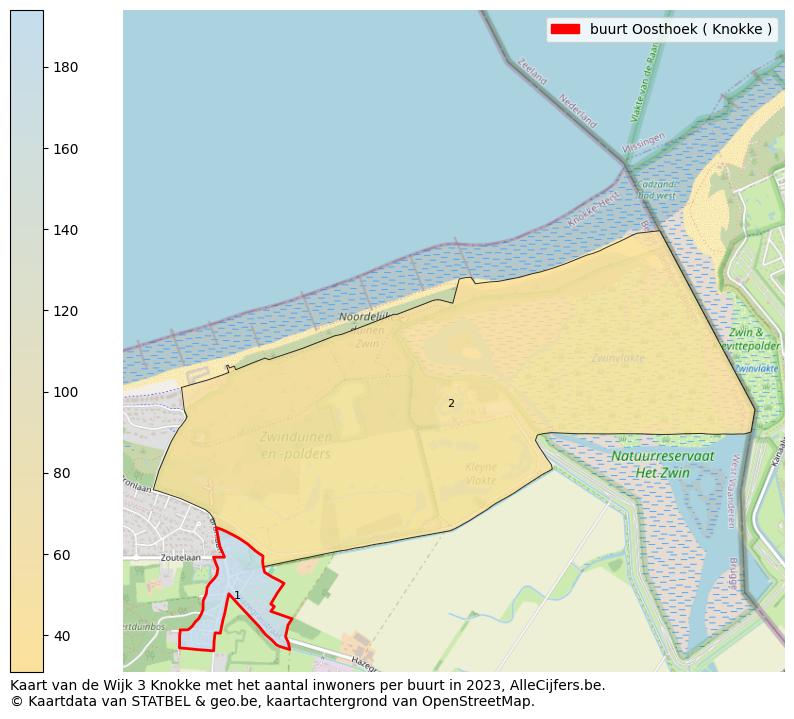 Aantal inwoners op de kaart van de buurt Oosthoek ( Knokke ): Op deze pagina vind je veel informatie over inwoners (zoals de verdeling naar leeftijdsgroepen, gezinssamenstelling, geslacht, autochtoon of Belgisch met een immigratie achtergrond,...), woningen (aantallen, types, prijs ontwikkeling, gebruik, type eigendom,...) en méér (autobezit, energieverbruik,...)  op basis van open data van STATBEL en diverse andere bronnen!