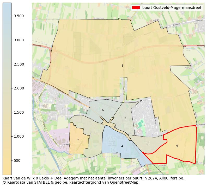 Aantal inwoners op de kaart van de buurt Oostveld-Magermansdreef: Op deze pagina vind je veel informatie over inwoners (zoals de verdeling naar leeftijdsgroepen, gezinssamenstelling, geslacht, autochtoon of Belgisch met een immigratie achtergrond,...), woningen (aantallen, types, prijs ontwikkeling, gebruik, type eigendom,...) en méér (autobezit, energieverbruik,...)  op basis van open data van STATBEL en diverse andere bronnen!