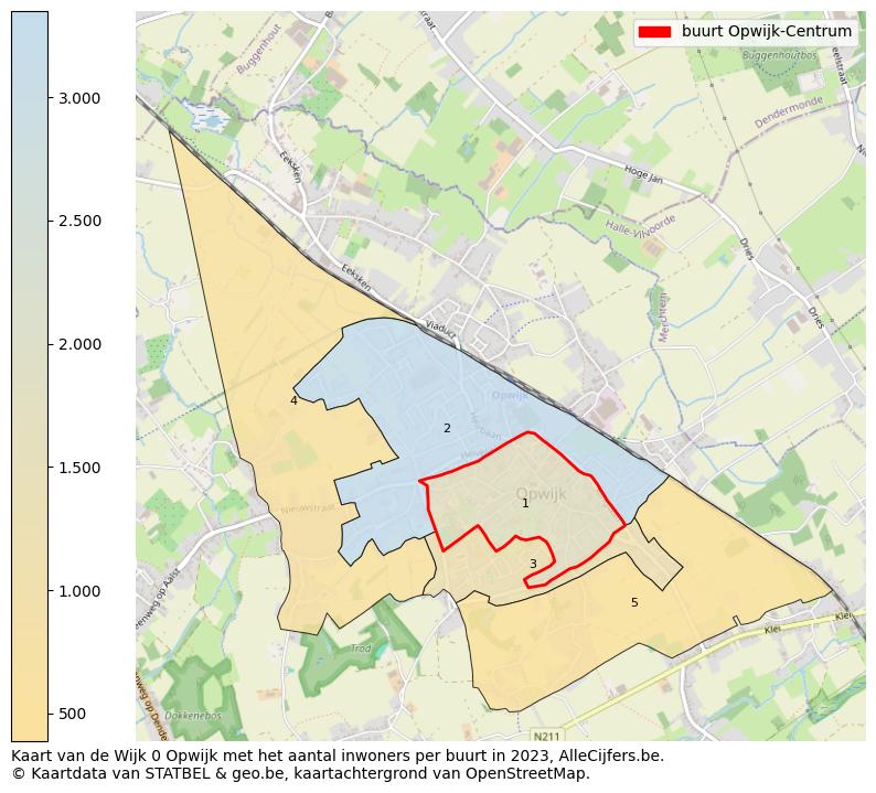 Aantal inwoners op de kaart van de buurt Opwijk-Centrum: Op deze pagina vind je veel informatie over inwoners (zoals de verdeling naar leeftijdsgroepen, gezinssamenstelling, geslacht, autochtoon of Belgisch met een immigratie achtergrond,...), woningen (aantallen, types, prijs ontwikkeling, gebruik, type eigendom,...) en méér (autobezit, energieverbruik,...)  op basis van open data van STATBEL en diverse andere bronnen!