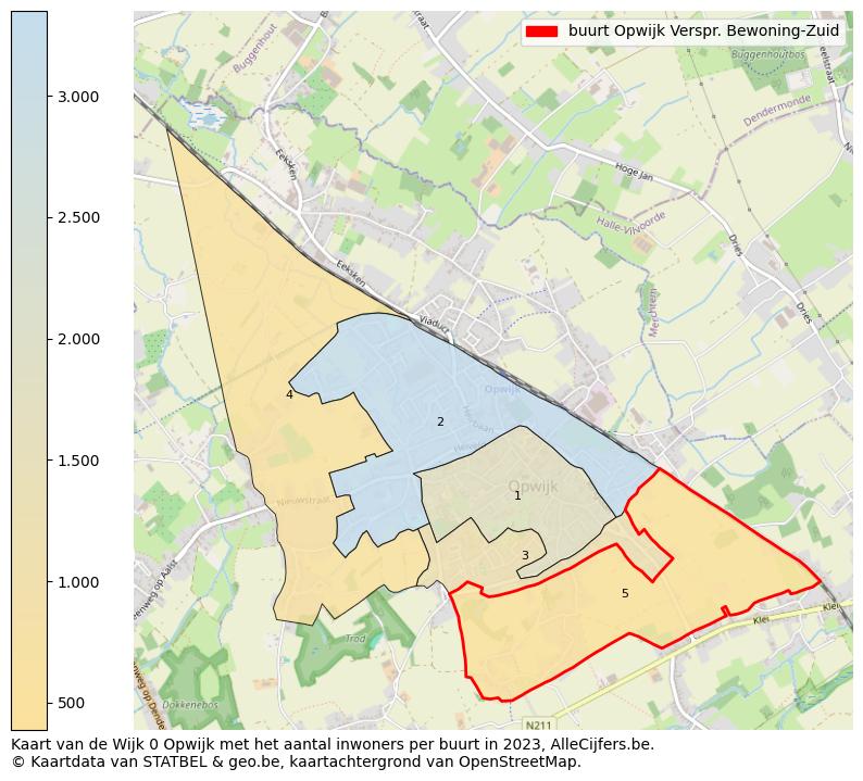 Aantal inwoners op de kaart van de buurt Opwijk Verspr. Bewoning-Zuid: Op deze pagina vind je veel informatie over inwoners (zoals de verdeling naar leeftijdsgroepen, gezinssamenstelling, geslacht, autochtoon of Belgisch met een immigratie achtergrond,...), woningen (aantallen, types, prijs ontwikkeling, gebruik, type eigendom,...) en méér (autobezit, energieverbruik,...)  op basis van open data van STATBEL en diverse andere bronnen!