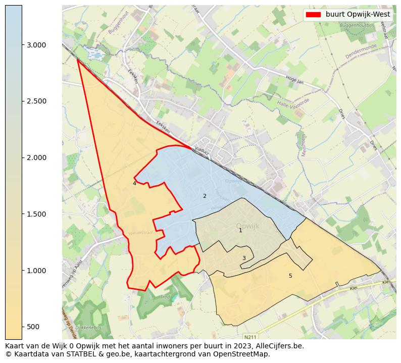 Aantal inwoners op de kaart van de buurt Opwijk-West: Op deze pagina vind je veel informatie over inwoners (zoals de verdeling naar leeftijdsgroepen, gezinssamenstelling, geslacht, autochtoon of Belgisch met een immigratie achtergrond,...), woningen (aantallen, types, prijs ontwikkeling, gebruik, type eigendom,...) en méér (autobezit, energieverbruik,...)  op basis van open data van STATBEL en diverse andere bronnen!