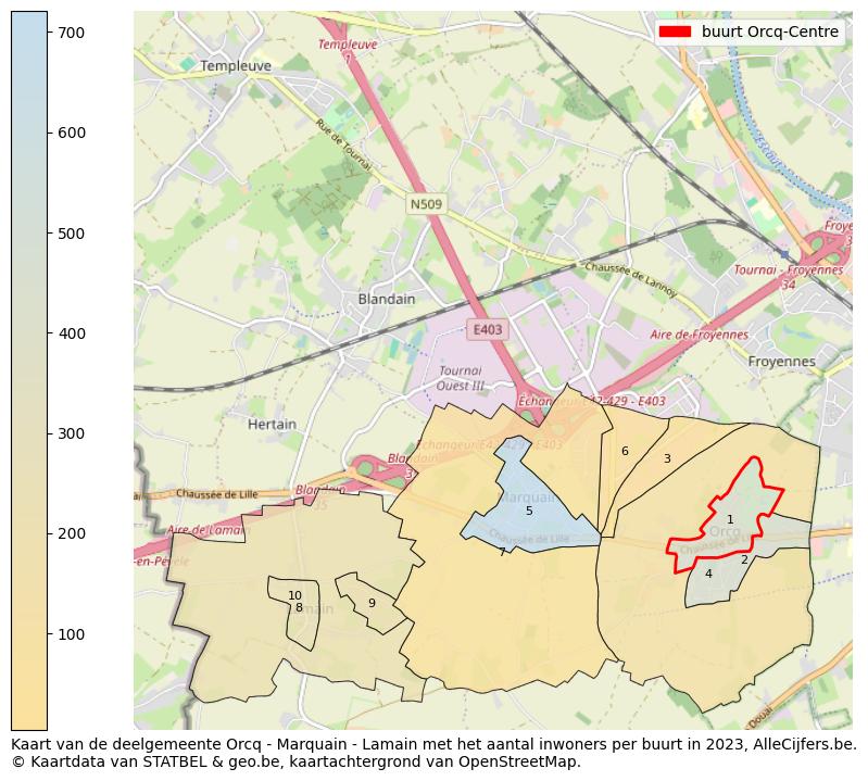 Aantal inwoners op de kaart van de buurt Orcq-Centre: Op deze pagina vind je veel informatie over inwoners (zoals de verdeling naar leeftijdsgroepen, gezinssamenstelling, geslacht, autochtoon of Belgisch met een immigratie achtergrond,...), woningen (aantallen, types, prijs ontwikkeling, gebruik, type eigendom,...) en méér (autobezit, energieverbruik,...)  op basis van open data van STATBEL en diverse andere bronnen!
