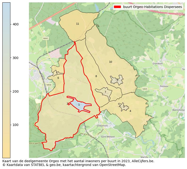 Aantal inwoners op de kaart van de buurt Orgeo-Habitations Dispersees: Op deze pagina vind je veel informatie over inwoners (zoals de verdeling naar leeftijdsgroepen, gezinssamenstelling, geslacht, autochtoon of Belgisch met een immigratie achtergrond,...), woningen (aantallen, types, prijs ontwikkeling, gebruik, type eigendom,...) en méér (autobezit, energieverbruik,...)  op basis van open data van STATBEL en diverse andere bronnen!