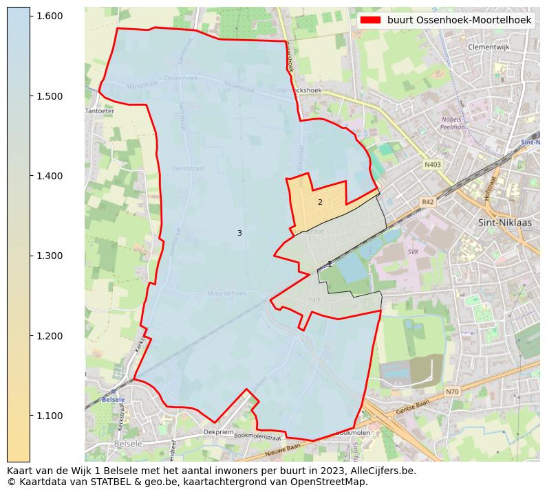 Aantal inwoners op de kaart van de buurt Ossenhoek-Moortelhoek: Op deze pagina vind je veel informatie over inwoners (zoals de verdeling naar leeftijdsgroepen, gezinssamenstelling, geslacht, autochtoon of Belgisch met een immigratie achtergrond,...), woningen (aantallen, types, prijs ontwikkeling, gebruik, type eigendom,...) en méér (autobezit, energieverbruik,...)  op basis van open data van STATBEL en diverse andere bronnen!