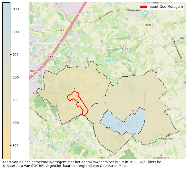 Aantal inwoners op de kaart van de buurt Oud Moregem: Op deze pagina vind je veel informatie over inwoners (zoals de verdeling naar leeftijdsgroepen, gezinssamenstelling, geslacht, autochtoon of Belgisch met een immigratie achtergrond,...), woningen (aantallen, types, prijs ontwikkeling, gebruik, type eigendom,...) en méér (autobezit, energieverbruik,...)  op basis van open data van STATBEL en diverse andere bronnen!