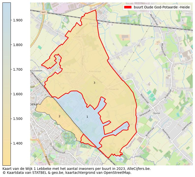 Aantal inwoners op de kaart van de buurt Oude God-Potaarde -Heide: Op deze pagina vind je veel informatie over inwoners (zoals de verdeling naar leeftijdsgroepen, gezinssamenstelling, geslacht, autochtoon of Belgisch met een immigratie achtergrond,...), woningen (aantallen, types, prijs ontwikkeling, gebruik, type eigendom,...) en méér (autobezit, energieverbruik,...)  op basis van open data van STATBEL en diverse andere bronnen!