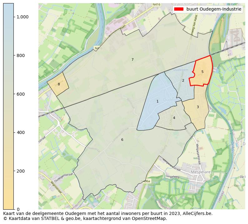 Aantal inwoners op de kaart van de buurt Oudegem-Industrie: Op deze pagina vind je veel informatie over inwoners (zoals de verdeling naar leeftijdsgroepen, gezinssamenstelling, geslacht, autochtoon of Belgisch met een immigratie achtergrond,...), woningen (aantallen, types, prijs ontwikkeling, gebruik, type eigendom,...) en méér (autobezit, energieverbruik,...)  op basis van open data van STATBEL en diverse andere bronnen!