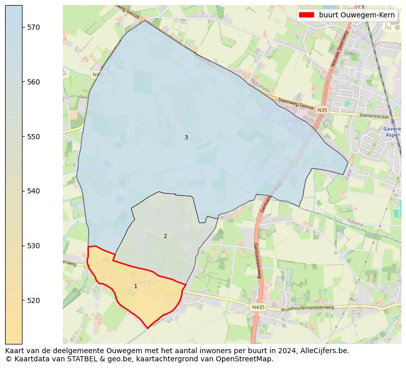 Aantal inwoners op de kaart van de buurt Ouwegem-Kern: Op deze pagina vind je veel informatie over inwoners (zoals de verdeling naar leeftijdsgroepen, gezinssamenstelling, geslacht, autochtoon of Belgisch met een immigratie achtergrond,...), woningen (aantallen, types, prijs ontwikkeling, gebruik, type eigendom,...) en méér (autobezit, energieverbruik,...)  op basis van open data van STATBEL en diverse andere bronnen!