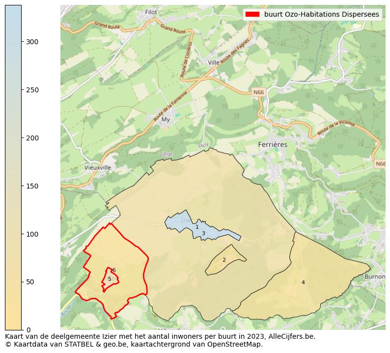 Aantal inwoners op de kaart van de buurt Ozo-Habitations Dispersees: Op deze pagina vind je veel informatie over inwoners (zoals de verdeling naar leeftijdsgroepen, gezinssamenstelling, geslacht, autochtoon of Belgisch met een immigratie achtergrond,...), woningen (aantallen, types, prijs ontwikkeling, gebruik, type eigendom,...) en méér (autobezit, energieverbruik,...)  op basis van open data van STATBEL en diverse andere bronnen!