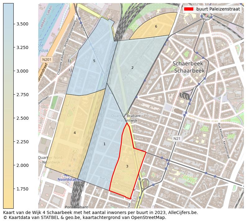 Aantal inwoners op de kaart van de buurt Paleizenstraat: Op deze pagina vind je veel informatie over inwoners (zoals de verdeling naar leeftijdsgroepen, gezinssamenstelling, geslacht, autochtoon of Belgisch met een immigratie achtergrond,...), woningen (aantallen, types, prijs ontwikkeling, gebruik, type eigendom,...) en méér (autobezit, energieverbruik,...)  op basis van open data van STATBEL en diverse andere bronnen!