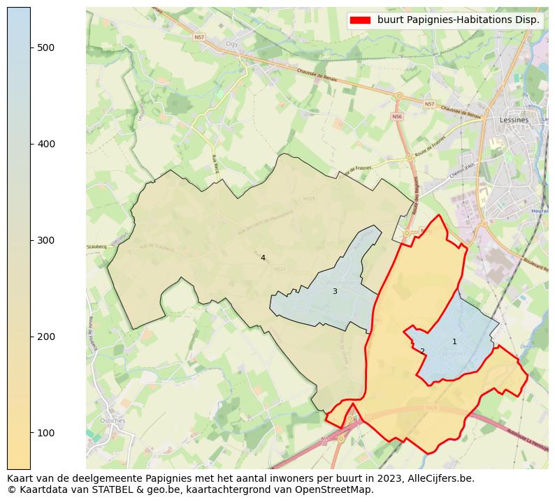 Aantal inwoners op de kaart van de buurt Papignies-Habitations Disp.: Op deze pagina vind je veel informatie over inwoners (zoals de verdeling naar leeftijdsgroepen, gezinssamenstelling, geslacht, autochtoon of Belgisch met een immigratie achtergrond,...), woningen (aantallen, types, prijs ontwikkeling, gebruik, type eigendom,...) en méér (autobezit, energieverbruik,...)  op basis van open data van STATBEL en diverse andere bronnen!