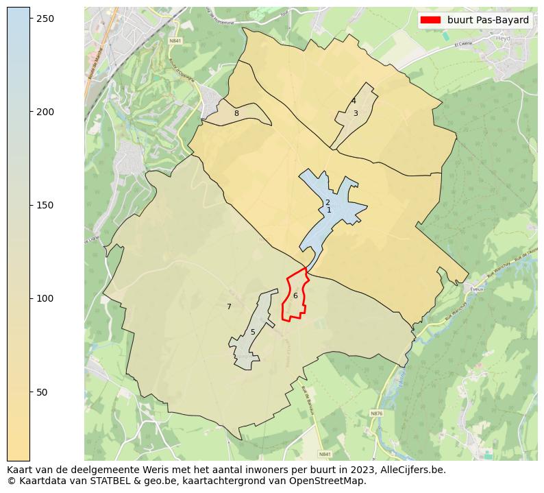 Aantal inwoners op de kaart van de buurt Pas-Bayard: Op deze pagina vind je veel informatie over inwoners (zoals de verdeling naar leeftijdsgroepen, gezinssamenstelling, geslacht, autochtoon of Belgisch met een immigratie achtergrond,...), woningen (aantallen, types, prijs ontwikkeling, gebruik, type eigendom,...) en méér (autobezit, energieverbruik,...)  op basis van open data van STATBEL en diverse andere bronnen!