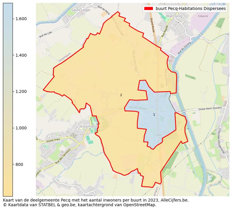 Aantal inwoners op de kaart van de buurt Pecq-Habitations Dispersees: Op deze pagina vind je veel informatie over inwoners (zoals de verdeling naar leeftijdsgroepen, gezinssamenstelling, geslacht, autochtoon of Belgisch met een immigratie achtergrond,...), woningen (aantallen, types, prijs ontwikkeling, gebruik, type eigendom,...) en méér (autobezit, energieverbruik,...)  op basis van open data van STATBEL en diverse andere bronnen!