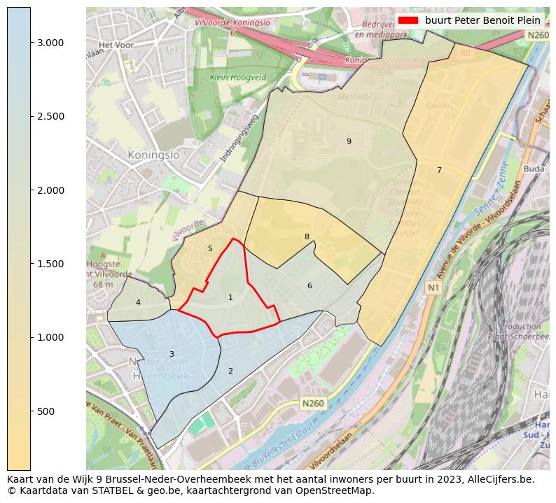 Aantal inwoners op de kaart van de buurt Peter Benoit Plein: Op deze pagina vind je veel informatie over inwoners (zoals de verdeling naar leeftijdsgroepen, gezinssamenstelling, geslacht, autochtoon of Belgisch met een immigratie achtergrond,...), woningen (aantallen, types, prijs ontwikkeling, gebruik, type eigendom,...) en méér (autobezit, energieverbruik,...)  op basis van open data van STATBEL en diverse andere bronnen!