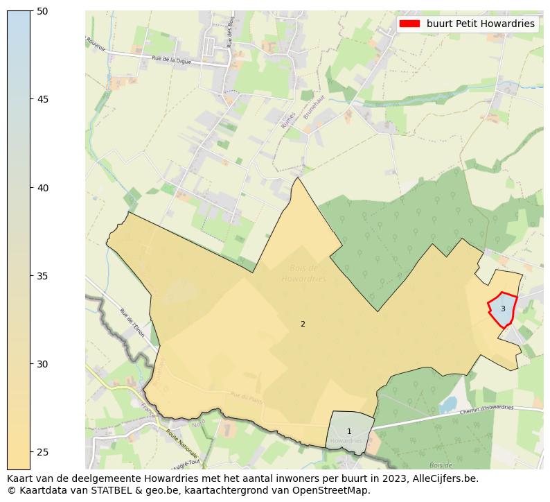 Aantal inwoners op de kaart van de buurt Petit Howardries: Op deze pagina vind je veel informatie over inwoners (zoals de verdeling naar leeftijdsgroepen, gezinssamenstelling, geslacht, autochtoon of Belgisch met een immigratie achtergrond,...), woningen (aantallen, types, prijs ontwikkeling, gebruik, type eigendom,...) en méér (autobezit, energieverbruik,...)  op basis van open data van STATBEL en diverse andere bronnen!