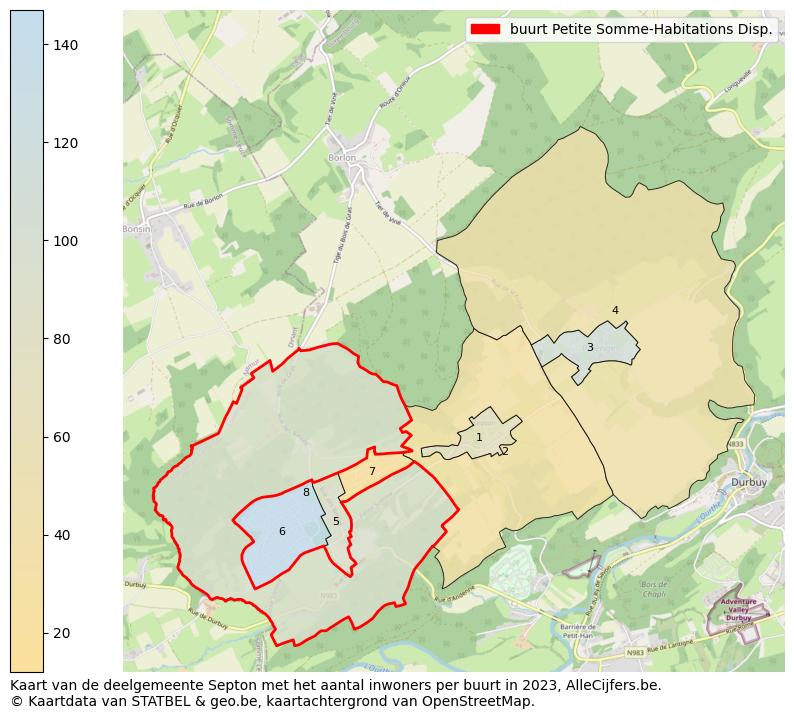 Aantal inwoners op de kaart van de buurt Petite Somme-Habitations Disp.: Op deze pagina vind je veel informatie over inwoners (zoals de verdeling naar leeftijdsgroepen, gezinssamenstelling, geslacht, autochtoon of Belgisch met een immigratie achtergrond,...), woningen (aantallen, types, prijs ontwikkeling, gebruik, type eigendom,...) en méér (autobezit, energieverbruik,...)  op basis van open data van STATBEL en diverse andere bronnen!