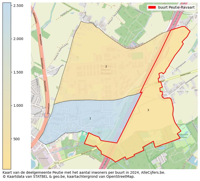 Aantal inwoners op de kaart van de buurt Peutie-Ravaart: Op deze pagina vind je veel informatie over inwoners (zoals de verdeling naar leeftijdsgroepen, gezinssamenstelling, geslacht, autochtoon of Belgisch met een immigratie achtergrond,...), woningen (aantallen, types, prijs ontwikkeling, gebruik, type eigendom,...) en méér (autobezit, energieverbruik,...)  op basis van open data van STATBEL en diverse andere bronnen!