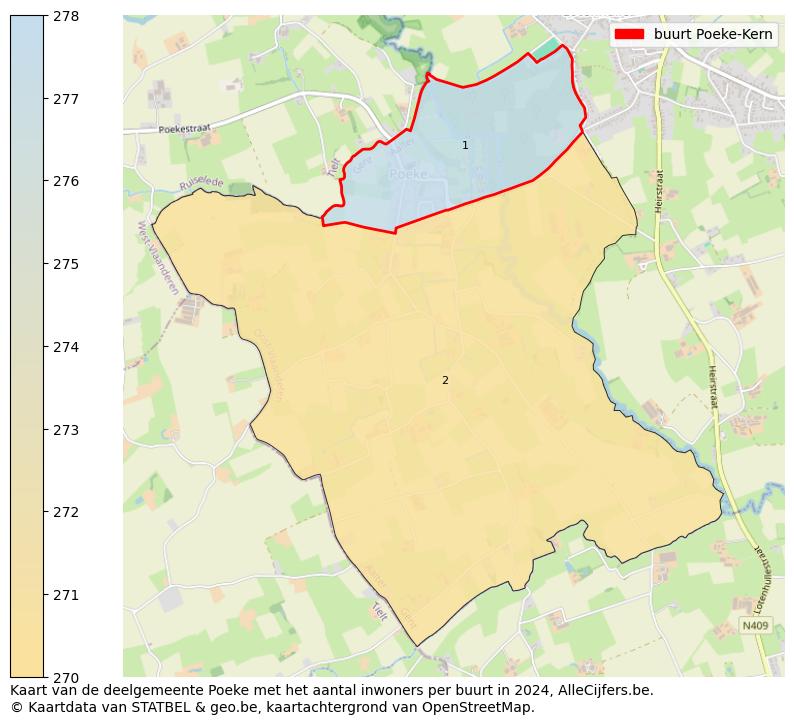 Aantal inwoners op de kaart van de buurt Poeke-Kern: Op deze pagina vind je veel informatie over inwoners (zoals de verdeling naar leeftijdsgroepen, gezinssamenstelling, geslacht, autochtoon of Belgisch met een immigratie achtergrond,...), woningen (aantallen, types, prijs ontwikkeling, gebruik, type eigendom,...) en méér (autobezit, energieverbruik,...)  op basis van open data van STATBEL en diverse andere bronnen!