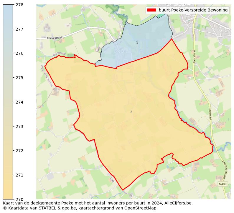 Aantal inwoners op de kaart van de buurt Poeke-Verspreide Bewoning: Op deze pagina vind je veel informatie over inwoners (zoals de verdeling naar leeftijdsgroepen, gezinssamenstelling, geslacht, autochtoon of Belgisch met een immigratie achtergrond,...), woningen (aantallen, types, prijs ontwikkeling, gebruik, type eigendom,...) en méér (autobezit, energieverbruik,...)  op basis van open data van STATBEL en diverse andere bronnen!