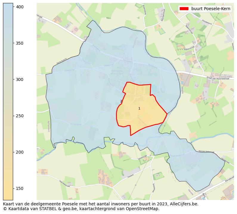 Aantal inwoners op de kaart van de buurt Poesele-Kern: Op deze pagina vind je veel informatie over inwoners (zoals de verdeling naar leeftijdsgroepen, gezinssamenstelling, geslacht, autochtoon of Belgisch met een immigratie achtergrond,...), woningen (aantallen, types, prijs ontwikkeling, gebruik, type eigendom,...) en méér (autobezit, energieverbruik,...)  op basis van open data van STATBEL en diverse andere bronnen!