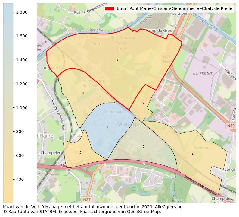Aantal inwoners op de kaart van de buurt Pont Marie-Ghislain-Gendarmerie -Chat. de Prelle: Op deze pagina vind je veel informatie over inwoners (zoals de verdeling naar leeftijdsgroepen, gezinssamenstelling, geslacht, autochtoon of Belgisch met een immigratie achtergrond,...), woningen (aantallen, types, prijs ontwikkeling, gebruik, type eigendom,...) en méér (autobezit, energieverbruik,...)  op basis van open data van STATBEL en diverse andere bronnen!