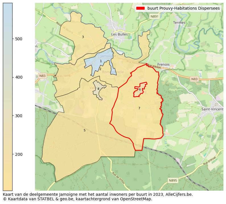 Aantal inwoners op de kaart van de buurt Prouvy-Habitations Dispersees: Op deze pagina vind je veel informatie over inwoners (zoals de verdeling naar leeftijdsgroepen, gezinssamenstelling, geslacht, autochtoon of Belgisch met een immigratie achtergrond,...), woningen (aantallen, types, prijs ontwikkeling, gebruik, type eigendom,...) en méér (autobezit, energieverbruik,...)  op basis van open data van STATBEL en diverse andere bronnen!