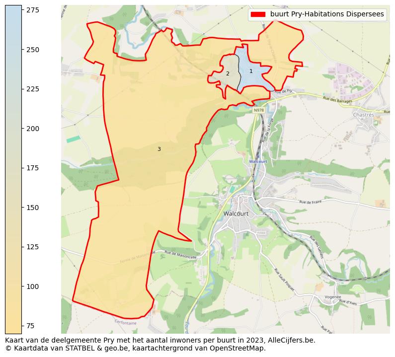 Aantal inwoners op de kaart van de buurt Pry-Habitations Dispersees: Op deze pagina vind je veel informatie over inwoners (zoals de verdeling naar leeftijdsgroepen, gezinssamenstelling, geslacht, autochtoon of Belgisch met een immigratie achtergrond,...), woningen (aantallen, types, prijs ontwikkeling, gebruik, type eigendom,...) en méér (autobezit, energieverbruik,...)  op basis van open data van STATBEL en diverse andere bronnen!